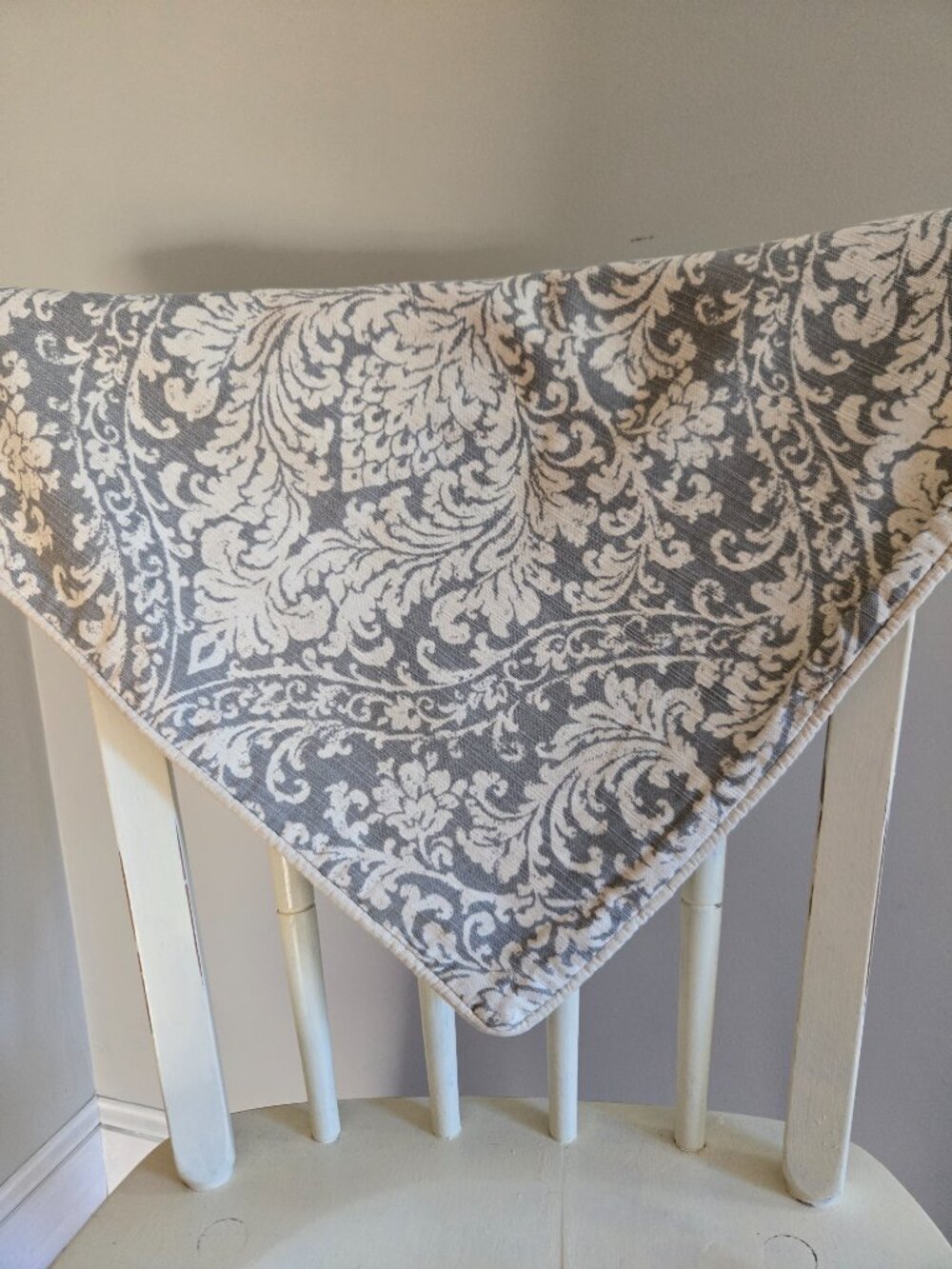 Gray and White Ikat Floral Pillow Covers Set of 2